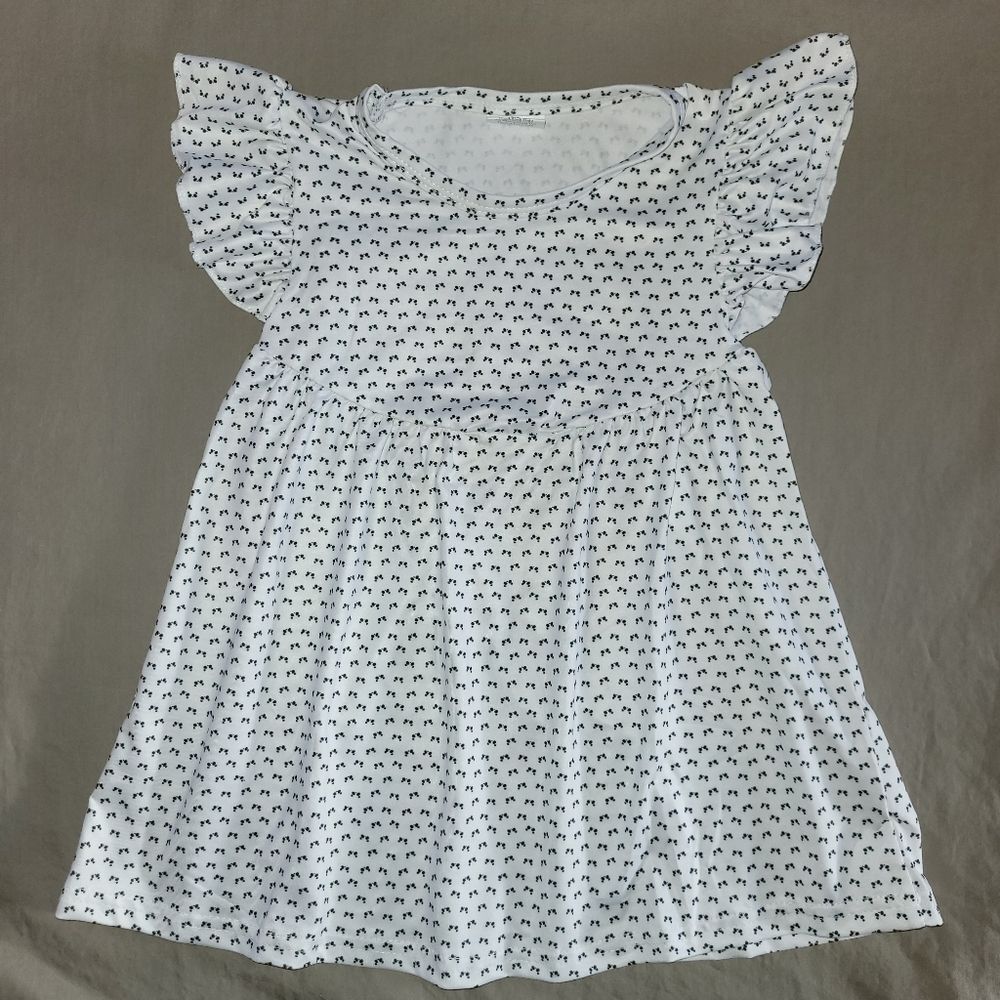 Baby girl 12-18 months white short sleeve panda face spotted dress